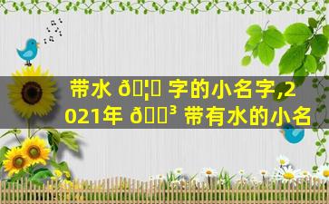 带水 🦈 字的小名字,2021年 🐳 带有水的小名